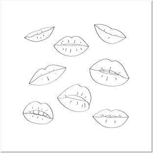 doodle lips Posters and Art